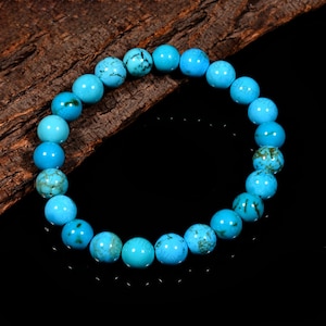Natural Turquoise Bracelet, Matte African Turquoise Jasper Bracelet, Turquoise Bracelet for Men, Dainty Bracelets for Wome Gift for him