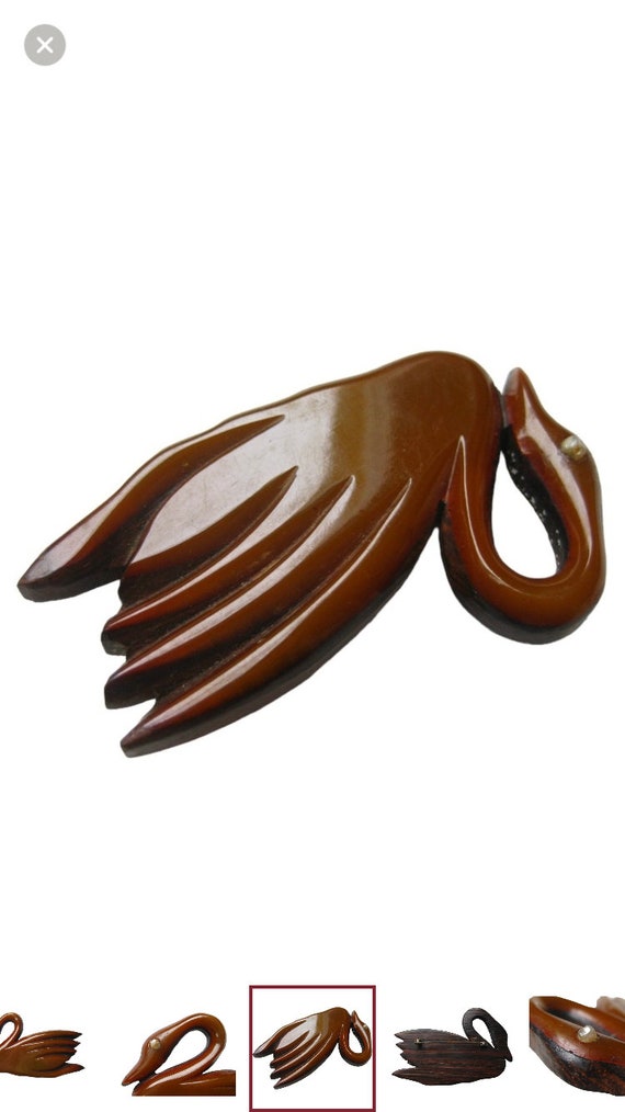 Vintage 1940s Carved BAKELITE and Wood Chocolate … - image 3