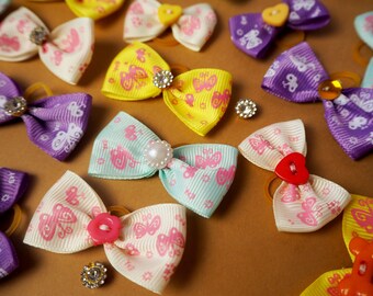 Bows for dogs in pastel colors with butterflies, pet accessories , bows , top notes