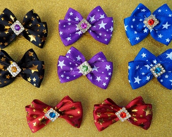 Star Dog Bows: Gemstone Pet Accessories