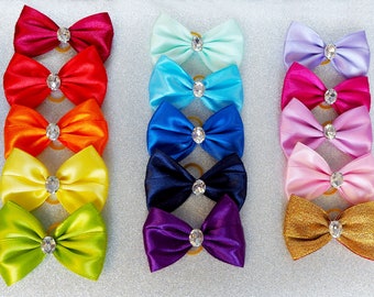 Elegant Dog Bows: Ribbon Pet Bow with Crystal - 20 Colors