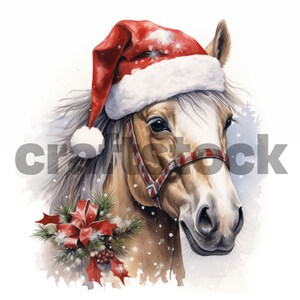 20 Christmas Horse Watercolor, High Quality Jpgs, Digital Downloads ...