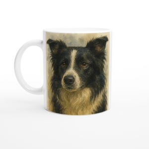 Border Collie Watercolour Portrait Mug