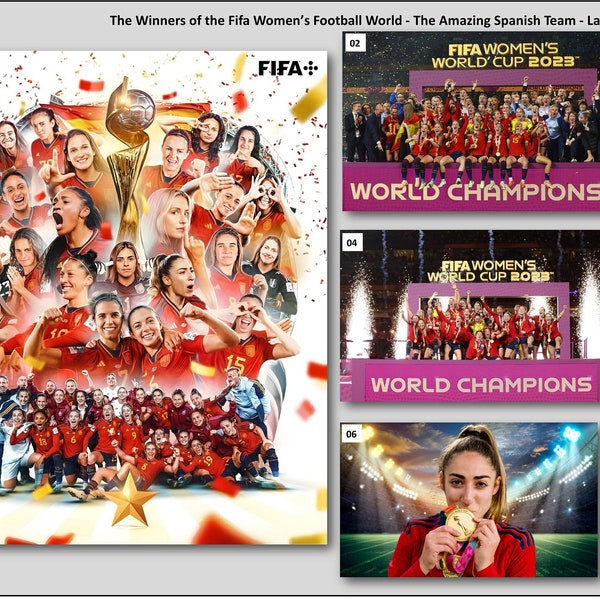 The Champions - Winners - Fifa Women's World Cup 2023 - Spain La Roja Team - The Star of the Day - Olga Carmona - Posters and Digital Prints