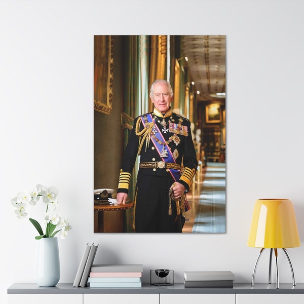 Re Carlo III - Nuovo poster ritratto ufficiale per edifici pubblici - Stampa poster regale di Re Carlo III e file digitale di alta qualità