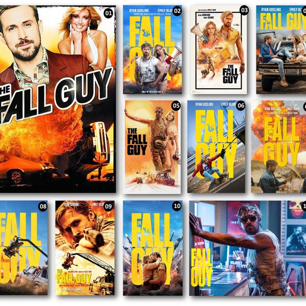 The Fall Guy - Adaptación de 2024 de la película Stuntman The Fall Guy - Carteles de películas y archivo de descarga digital -The Fall Guy 2024 con Ryan Gosling