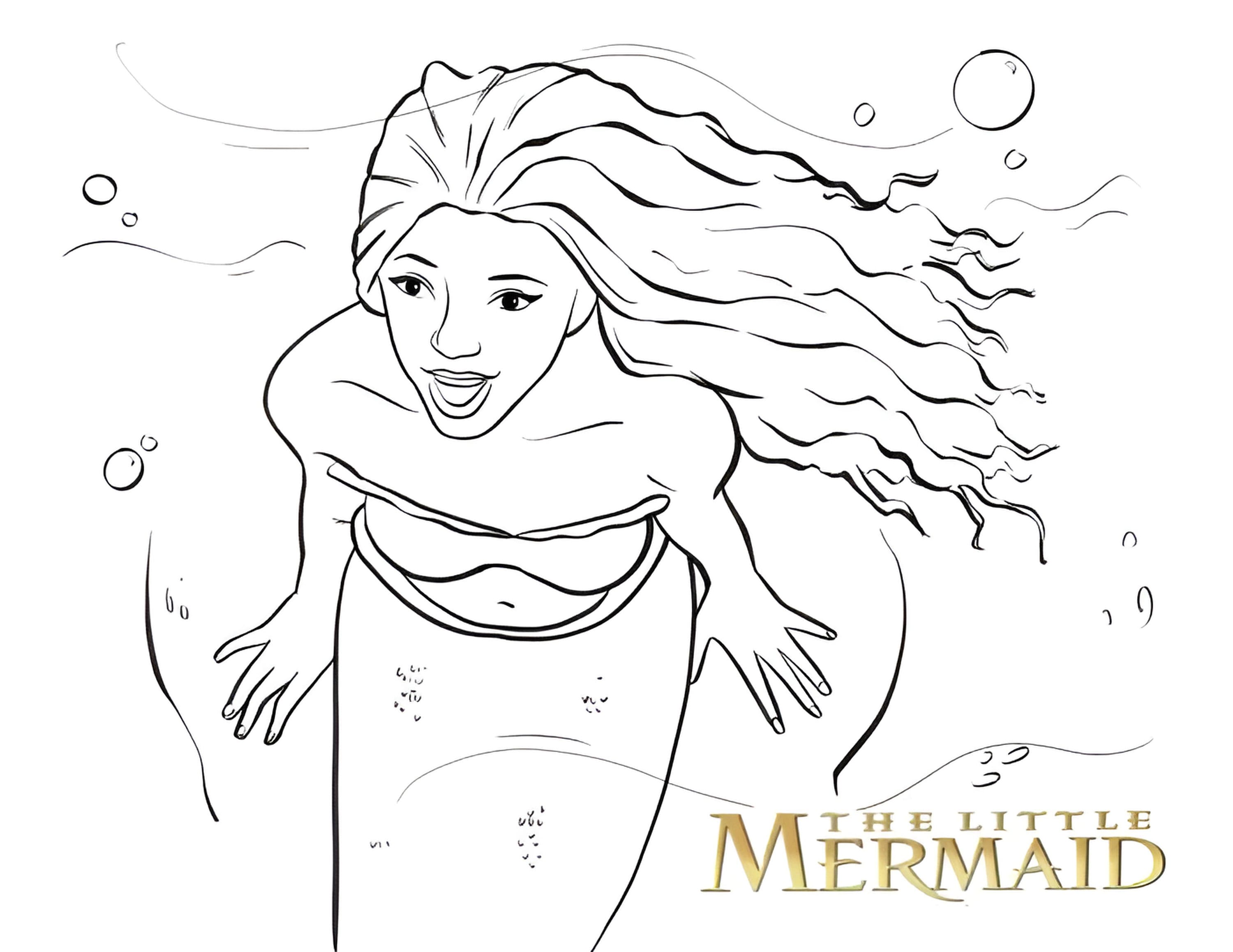 The Little Mermaid 2023 Coloring Pages Halle Bailey As Ariel This Is 