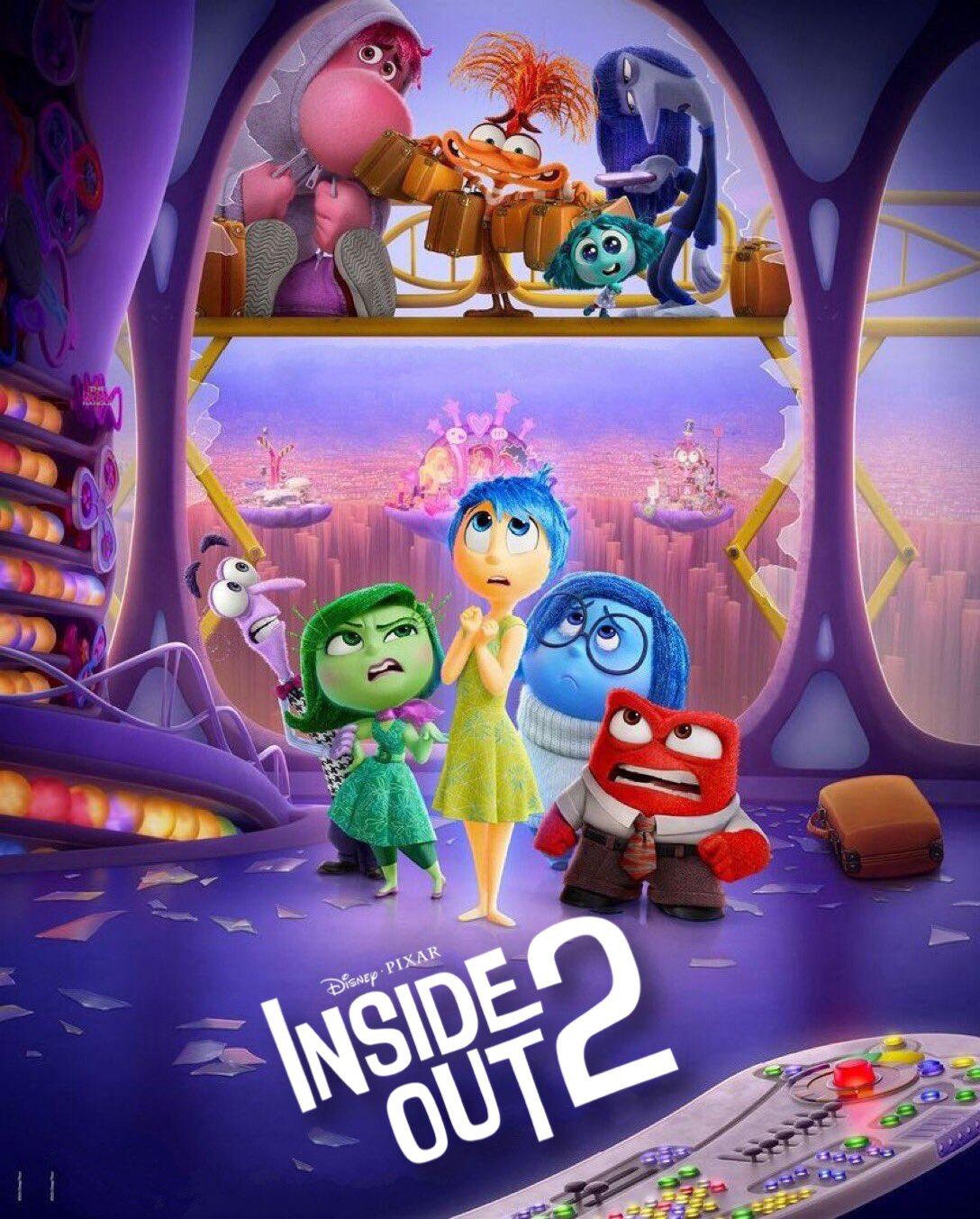 Inside Out 2, 2024 Kids Animation Emotions Movie Posters and Digital