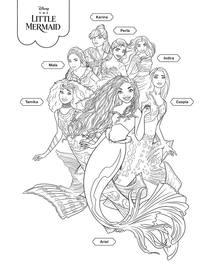 The Little Mermaid 2023 Coloring Pages, Halle Bailey as Ariel, This is