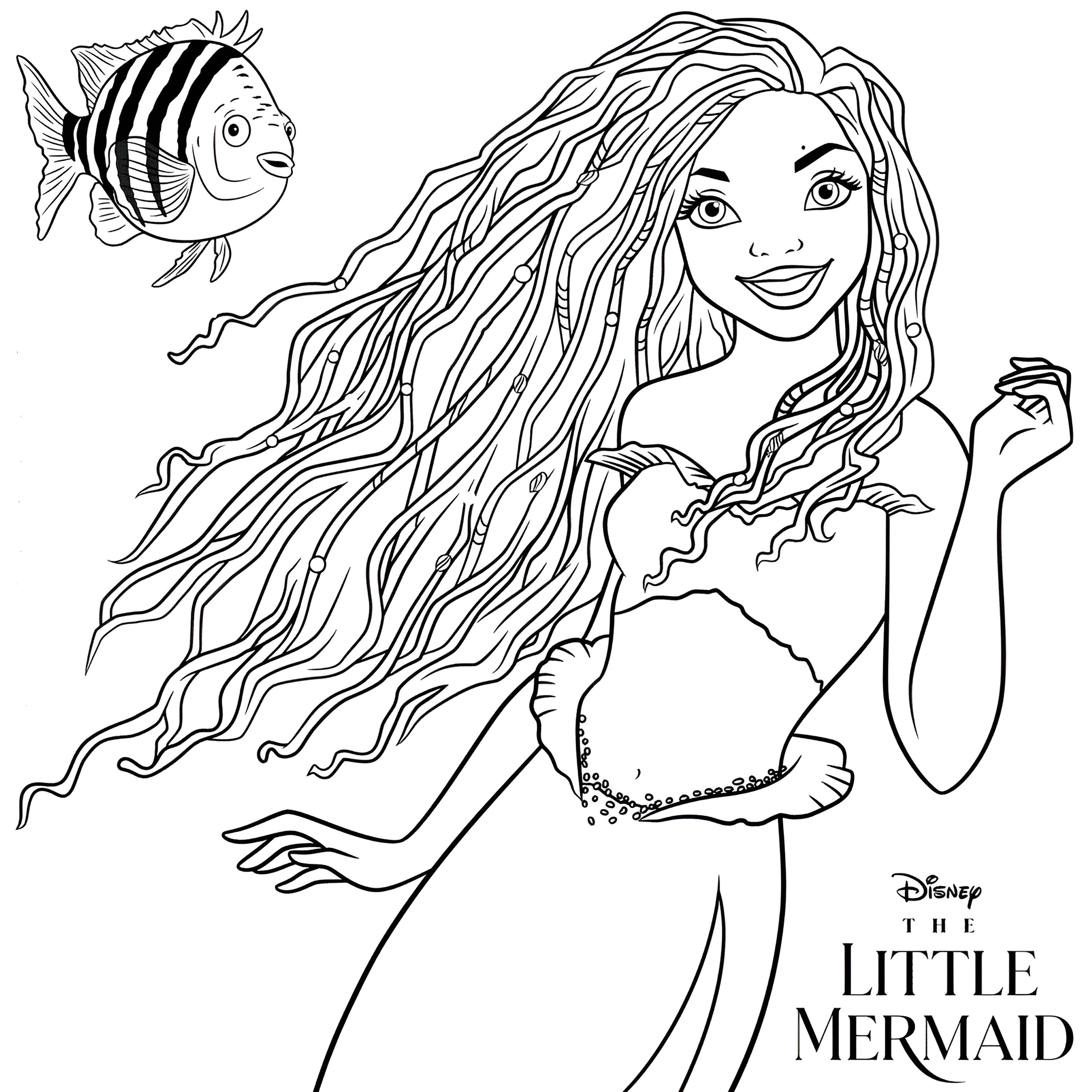 The Little Mermaid 2023 Coloring Pages Halle Bailey As Ariel This Is 