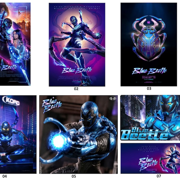 DC Blue Beetle 2023 - Affiche du film à succès au box-office - Film de super-héros, Jaime Reyes Blue Beetle, 18 août 2023 - Affiche et fichier numérique