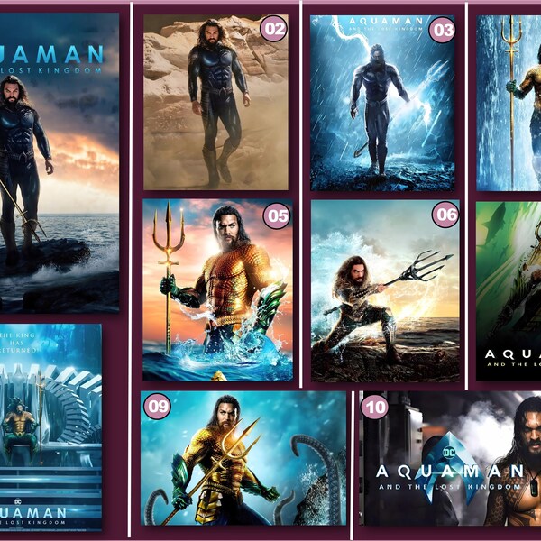 Aquaman and The Lost Kingdom - Movie Posters and High Quality Digital Download File, Jason Momoa as the King, Aquaman 2, 20 December 2023 US