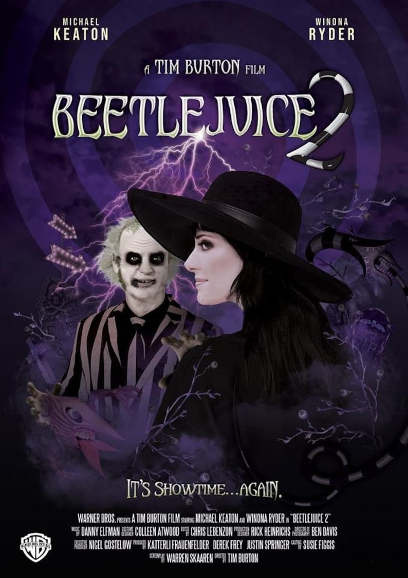 Beetlejuice Beetlejuice 2024 Movie Sequel Beetlejuice 2 Posters and Digital Download File