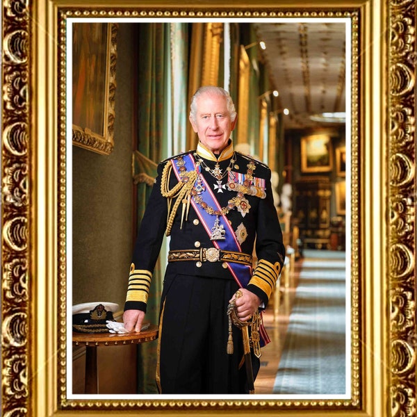 King Charles III - New Official Portrait Poster for Public Buildings - King Charles III Regal Poster Print and High Quality Digital File