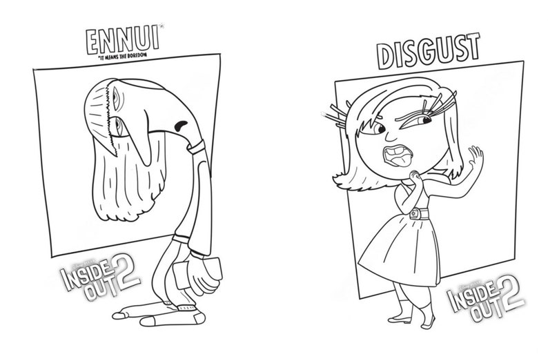 Inside Out 2 Colouring Pages Instant Download Files of All the 9