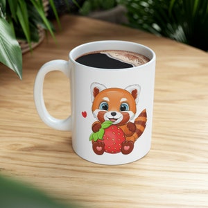 Red panda Mug, Cute Panda Gift For Animal Lovers, Personalised Panda Mug, Valentines Day Gifts For Her, Name Mug, Birthday, Red Panda Gifts