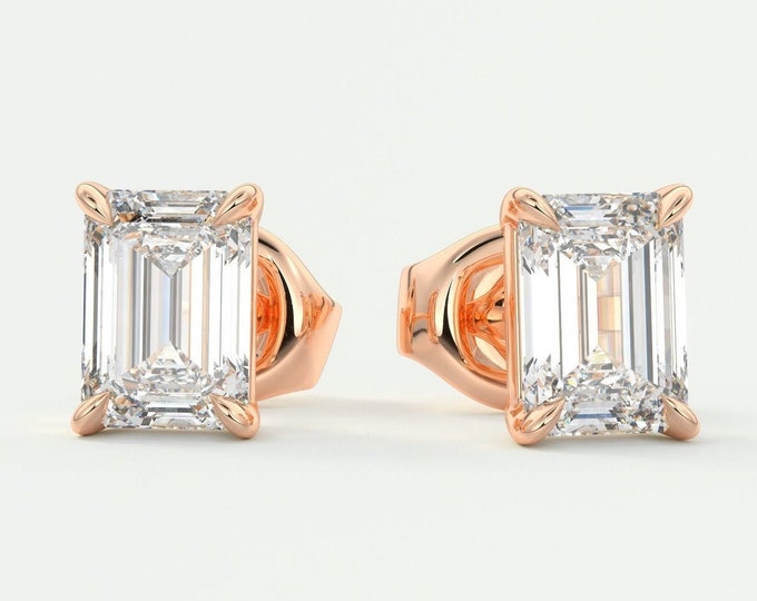 Moissanite 1.50 CT Emerald Cut Diamond Art Deco Earring