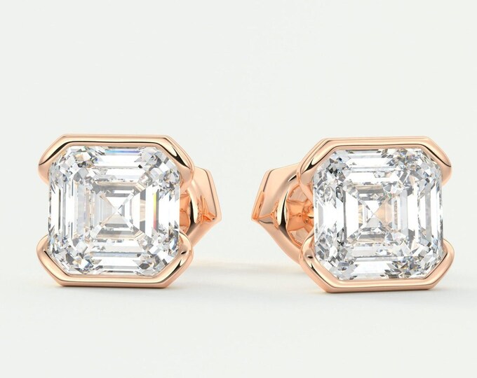 Moissanite 1.10 CT Asscher Cut Diamond Edwardian Earring