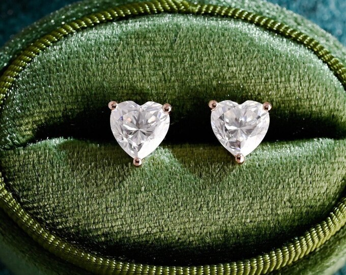 Moissanite 3.50 CT Heart Cut Diamond Art Deco Earring
