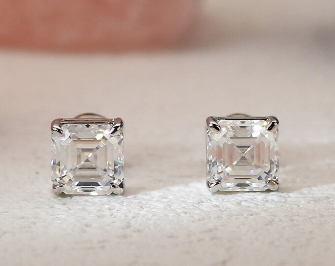 Moissanite 1.60 CT Asscher Cut Diamond Edwardian Earring