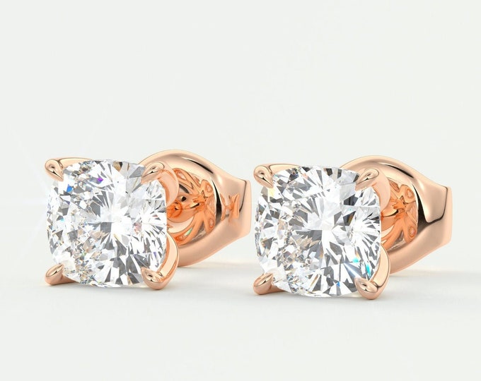 Moissanite 1.50 CT Cushion Cut Diamond Mid-Century Earring