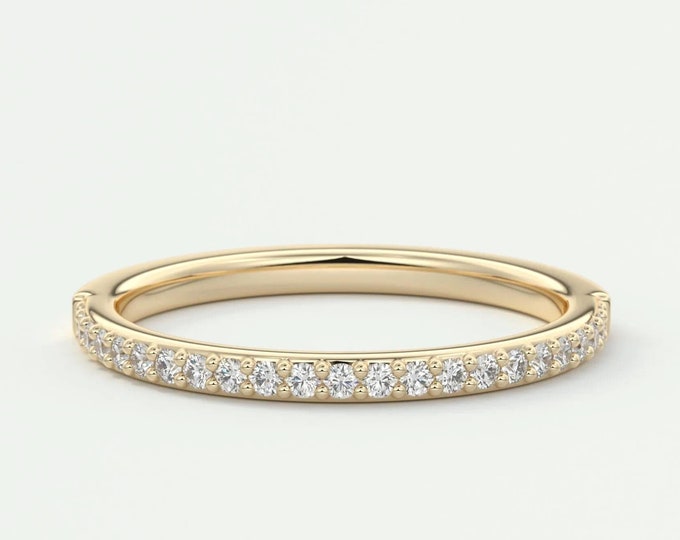 Moissanite 3.20 CT Round Cut Diamond Mid-Century Handmade Band