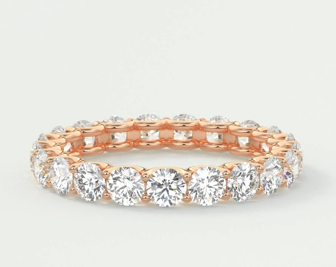 Moissanite 2.95 CT Round Cut Diamond Art Nouveau Anniversary Band