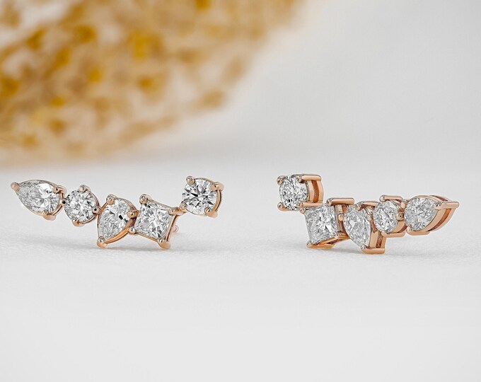 Moissanite 1.60 CT Multi Diamond Victorian Earring