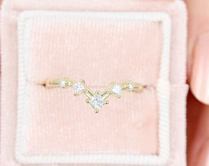 Moissanite 2.25 CT Princess Cut Diamond Gothic Anniversary Band