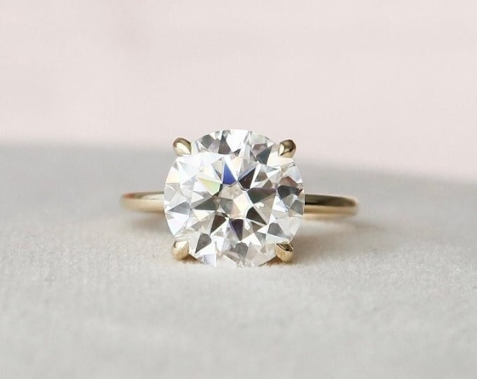 Moissanite 5.00 CT Round Diamond Minimalist Handmade Ring