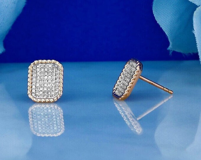 Moissanite 0.68 CT Round Cut Diamond Art Nouveau Earring