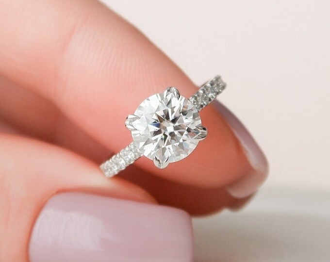 Moissanite 2.52 CT Round Cut Diamond Edwardian Anniversary Ring