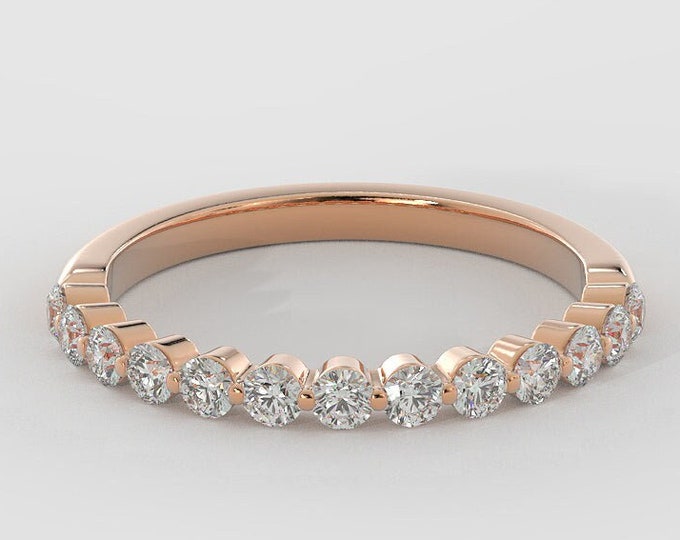 Moissanite 2.15 CT Round Cut Diamond Brutalist Wedding Band
