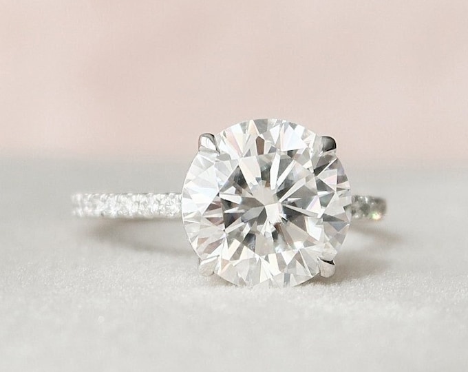 Moissanite 2.50 CT Round Diamond Edwardian Engagement Ring