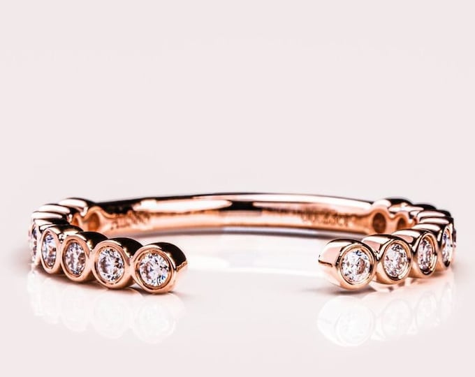 Moissanite 1.40 CT Round Cut Diamond Edwardian Engagement Band
