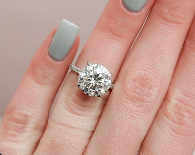 Moissanite 4.75 CT Round Cut Diamond Avant Garde Wedding Ring
