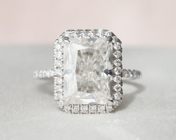 Moissanite 4.50 CT Radiant Diamond Boho & Hippie Wedding Ring