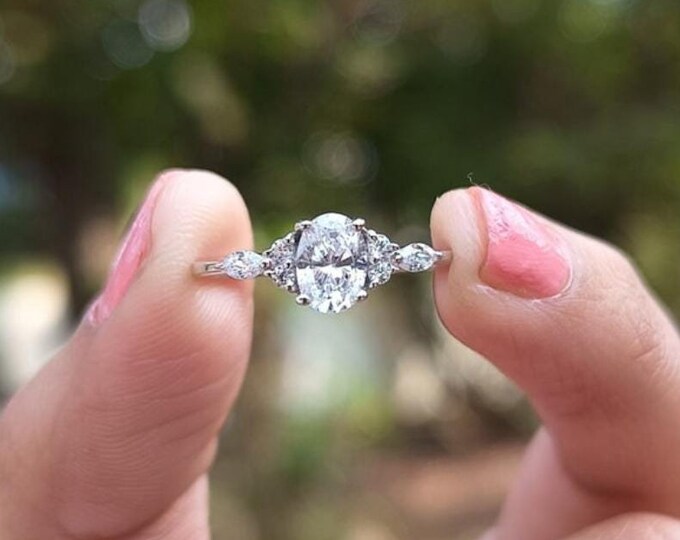 Moissanite 2.00 CT Oval Cut Celtic Engagement Ring