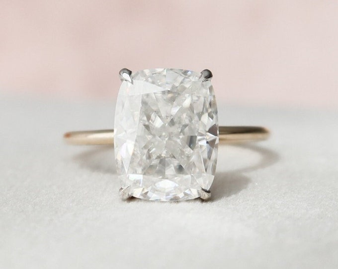 Moissanite 1.97 CT Cushion Cut Diamond Art Nouveau Anniversary Ring