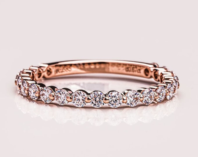 Moissanite 1.88 CT Round Cut Diamond Art Nouveau Anniversary Band
