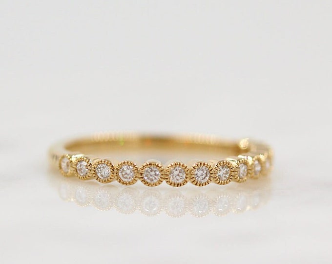 Moissanite 1.00 CT Round Cut Diamond Boho & Hippie Engagement Band