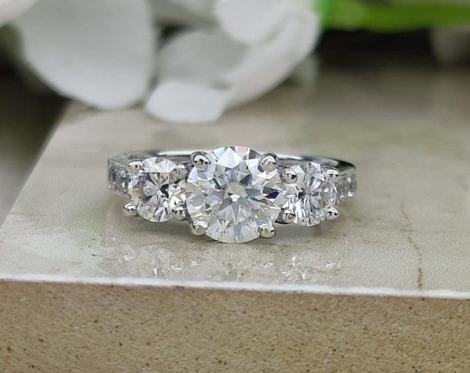 Moissanite 3.00 CT Round Cut Avant Garde Wedding Ring