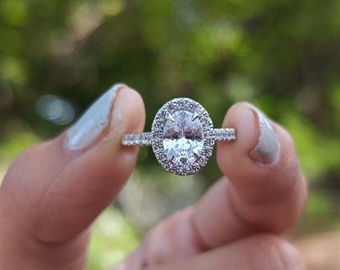 Moissanite 2.20 CT Oval Cut Boho & Hippie Anniversary Ring