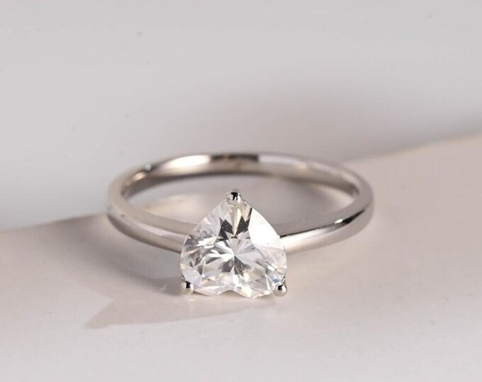 Moissanite 2.75 CT Heart Cut Gothic Anniversary Ring