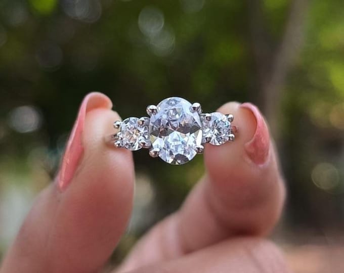 Moissanite 1.80 CT Oval Cut Boho & Hippie Wedding Ring