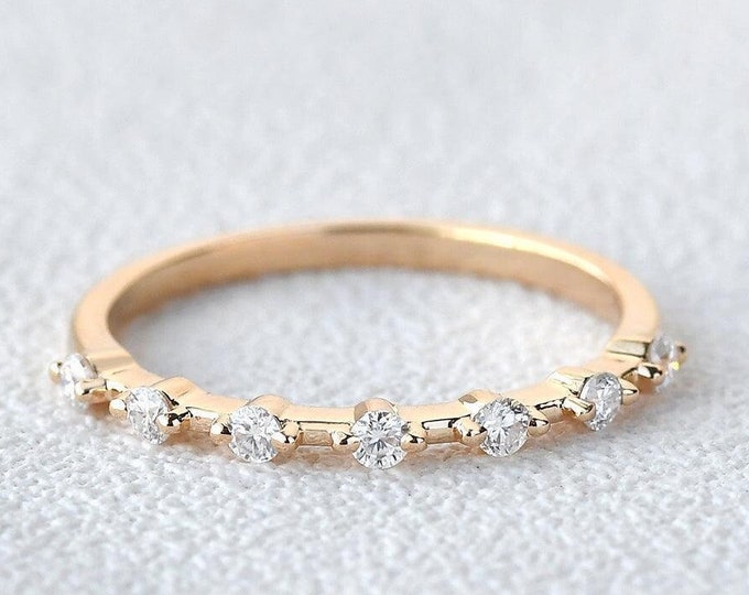 Moissanite 1.00 CT Round Cut Diamond Gothic Handmade Band