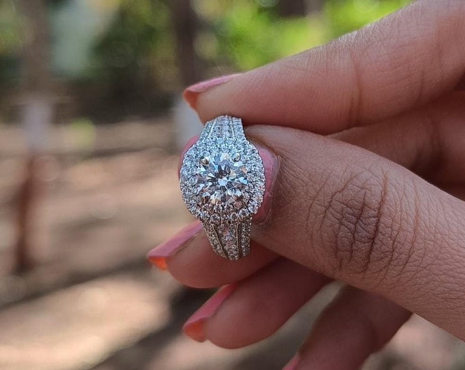 Moissanite 1.20 CT Round Cut Celtic Wedding Ring