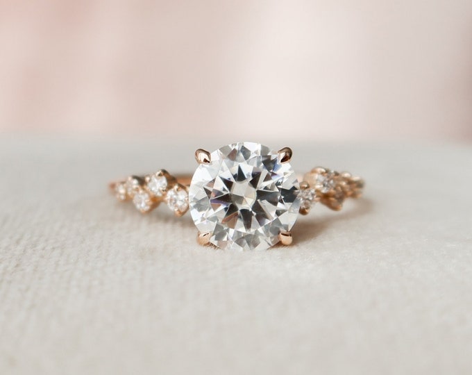 Moissanite 2.65 CT Round Cut Diamond Art Nouveau Wedding Ring
