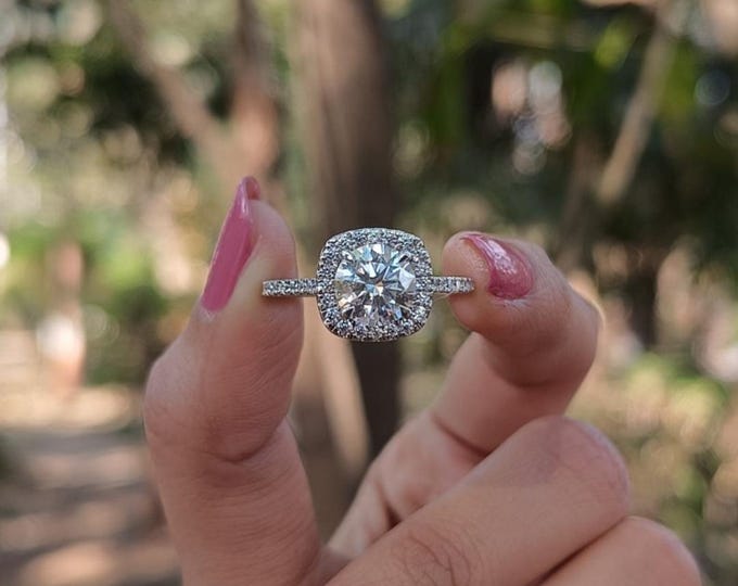 Moissanite 2.44 CT Round Cut Edwardian Wedding Ring