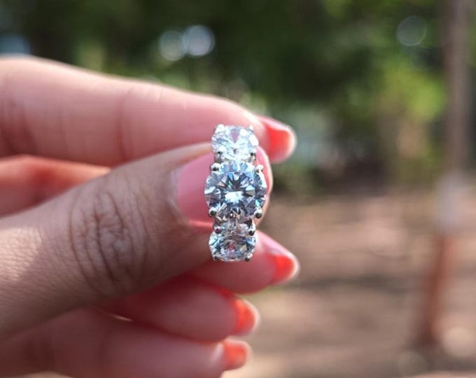 Moissanite 2.44 CT Round Cut Edwardian Engagement Ring